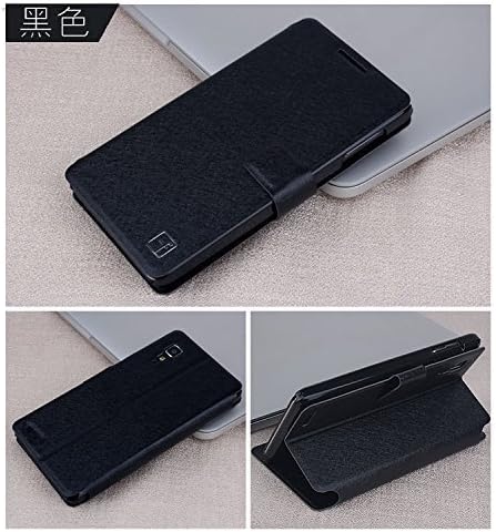[Ddshopping]lenovo P780 Silk Flip Leather Folio Case for Lenovo P780 Wallet Pouch Skin Cover Phone Shell with Stand Function and Card Slot (Black)