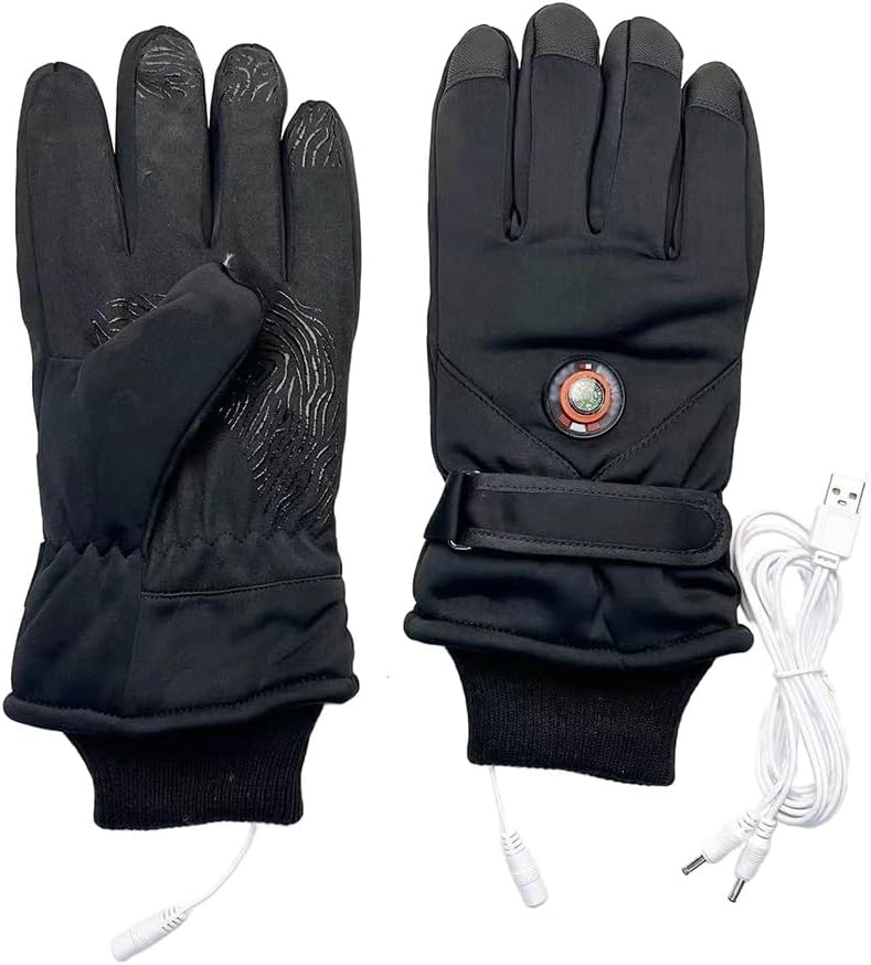 USB Electric Heating Glove for Men Women Windproof Touch Screen Professional Heated Motorcycle Gloves Winter Work Commuting Walking Cycling Hunting Fishing Skiing Camping Hand Warmer