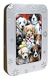 Tree-Free Greetings Noteables Notecards In Reusable Embossed Tin, 12 Card Assortment, Recycled, 4 x 6 Inches, Puppy Pals, Multi Color (76034)