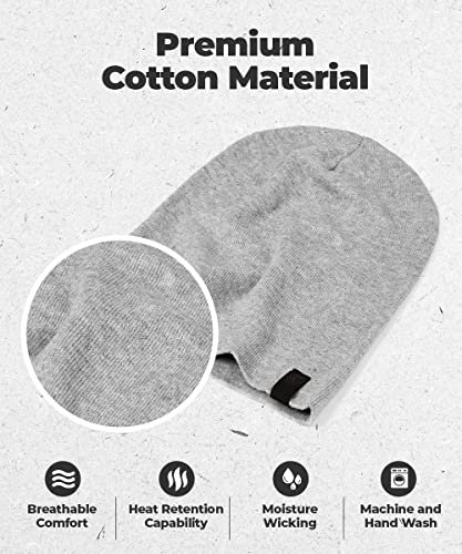 Warm Slouchy Beanie Hat - Deliciously Soft Daily Beanie In Fine Knit Light Heather Grey One Size #TOP1