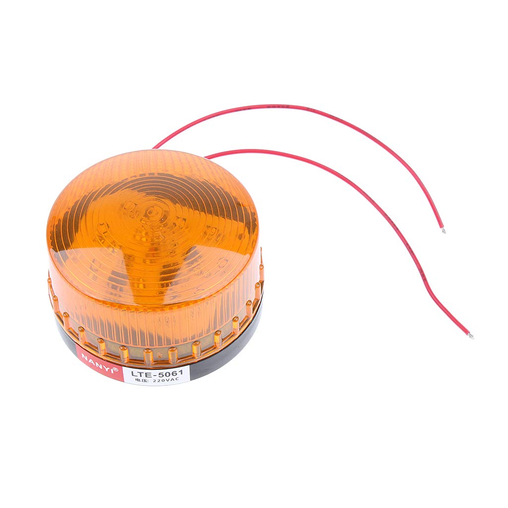 B Baosity 220V Gyrophare Balise de Signalisation Lumineuse LED Lampe d'Avertissement Clignotant Eclairage d'urgence Voiture 72mm