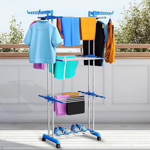 Image of SUNDRY Belly -Big Stainless Steel-Pro Folding Cloth Drying Stand, Drying Rack,Stand for Clothes Heavy Base.