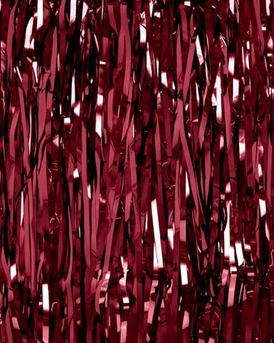 Image of xo, Fetti 2pk Burgundy Red Party Curtain | Fringe Birthday Bachelorette