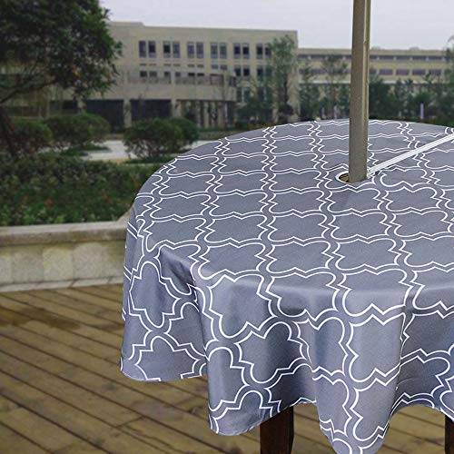 Melaluxe Outdoor Tablecloth with Umbrella Hole, 60 inch Round by Melaluxe - Used condition - US$11.19