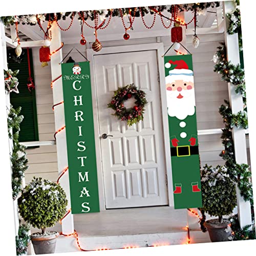 jojofuny 3 pares de cortinas de impressão de faixa de ano de Papai Noel, artigos de pendurar, tema d