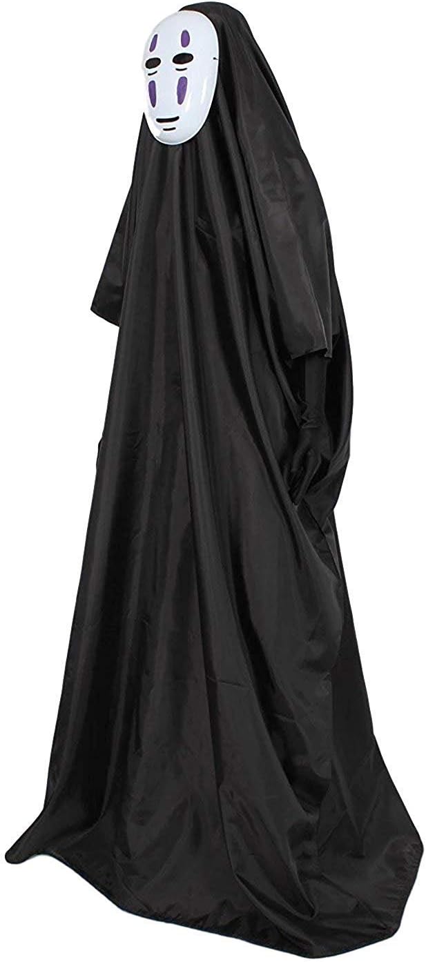 CATHY DRESS LT Spirited Away No-Face Kaonashi Costume Purple Mask Set (Mask, Sleeves and Cloak INVOLVED)