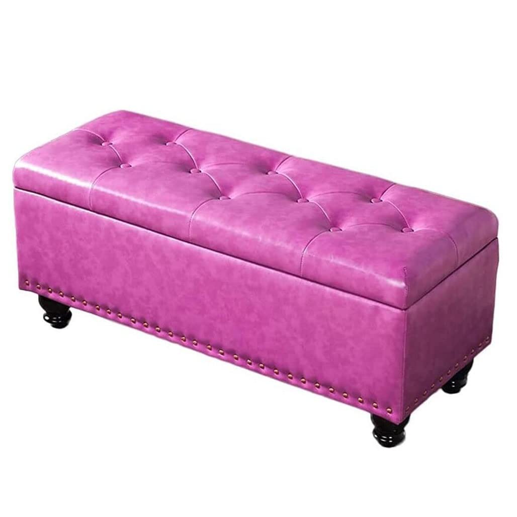 Repose-Pieds Rectangulaire Violet : Banquette Confortable de Salon