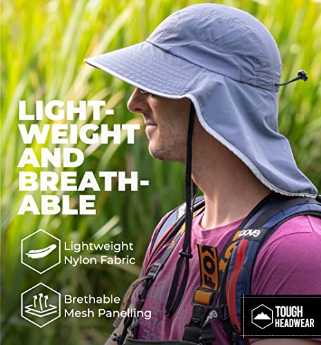 Tough Headwear Wide Brim Sun Hat For Men & Women - Mens Boonie Hats, Hiking, Landscaper Hat - Waterproof Sun Hat Dark Gray #TOP4