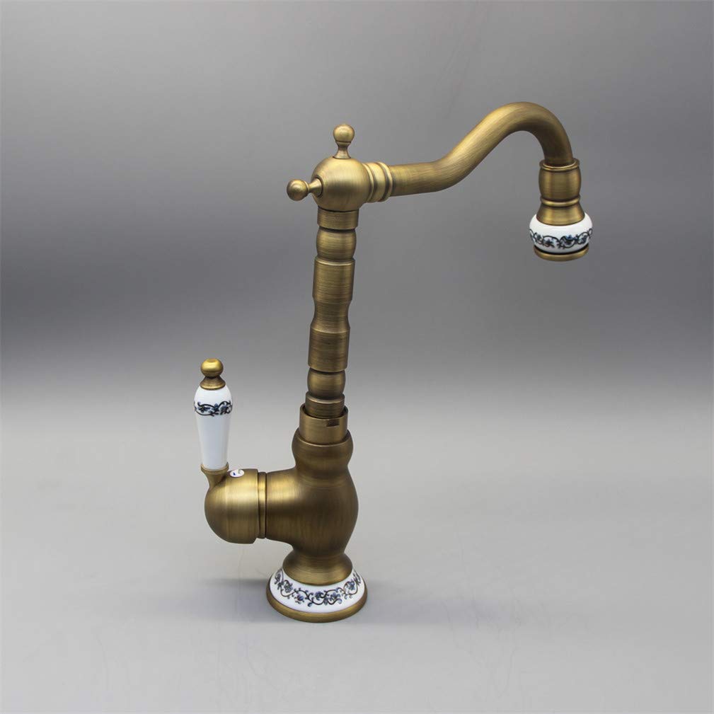 Baño Antiquebrass ∕ Grifo Negro Para Lavabo Grifo Para Fregadero De Cocina Grifo De Latón Con Aireador Estilo Retro Mezclador De Lavabo Torneira Banheiro Grifo De Bronce De Agua, Latón Antiguo
