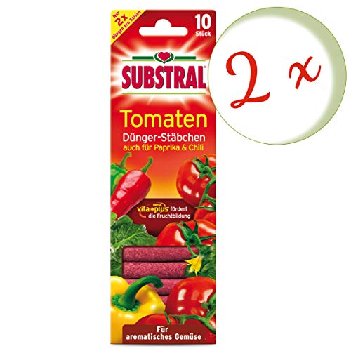 Oleanderhof® Economy Set: 2 x Scotts Substral® Fertiliser Sticks for Tomatoes, Pack of 10 + Free Oleanderhof Flyer