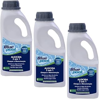 Algicida Choque Manutenção 3 Em 1 Piscinas Kit 3l Bluepool