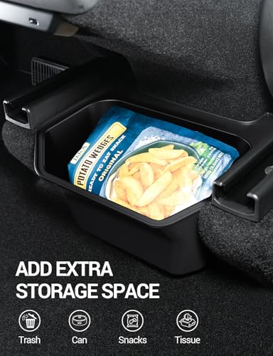 Image of Motrobe Rear Center Console Organizer for 2026 Tesla Model Y Juniper & Model Y L Trash Can Backseat Storage Box with Anti-Slip Lid Garbage Can Model Y Juniper Accessories 2025 2026