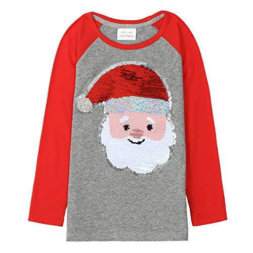 Image of Christmas Shirts for Girls and Boys Flip Sequin Santa Christmas Tree Kids T-Shirt Clothing