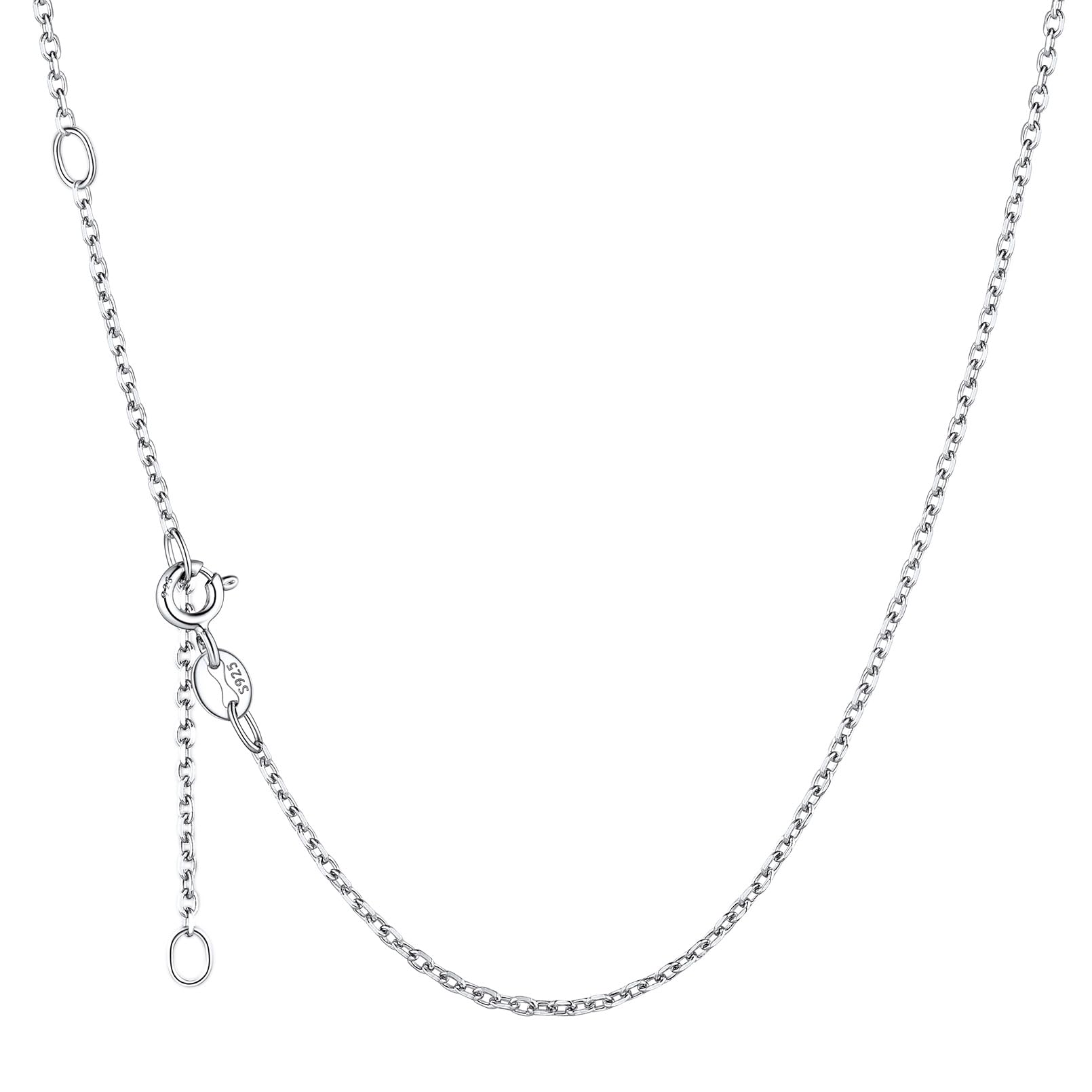 [ChicSilver] シルバー925 ネックレス チェーンのみ レディース あずきチェーン 金属アレルギー 細め 長さ45cm 太さ1.5mm