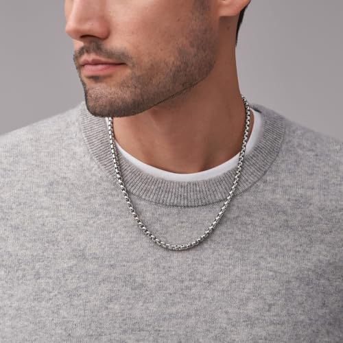 Fossil Herren-Halskette, All Stacked Up Edelstahl-Kette Halskette – Ansicht 2