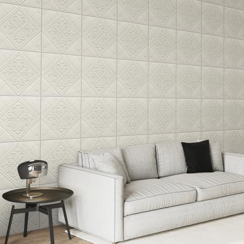 Elffloor Ceiling Tiles Peel and Stick Self-Adhesive Ceiling Sticker 13.8 in×13.8 in, Pack of 16, Covering 21 sq.ft,Design for Decor Ceiling and Wall Interior