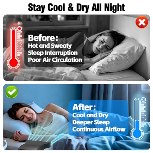Ventilador de cama contra el sudor nocturno con velocidad ajustable para dormitorio 3