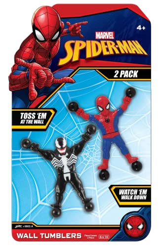 Construcción, Video On Demand JA-RU Spiderman & Venom - Juguetes para escaladores de pared (1 paquete con 2 cifras) Marvel Avengers Superheroes Fidget Toy. Wacky Games Pinata Toys A-6803-1