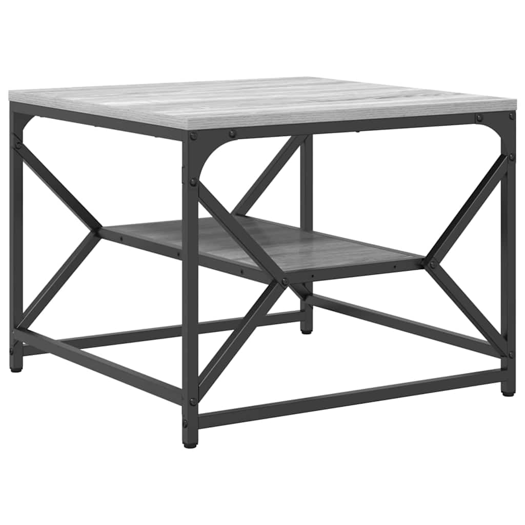 Hothingwell Couchtisch, rechteckig, grau, Sonoma, 51 x 50 x 40 cm | Robuster Stahlrahmen, Matte Holzoberfläche, einfache Pflege mit feuchtem Tuch, ideal für Wohnzimmer