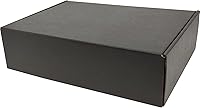 Vista 4 de Cajas de envío negras para pequeñas empresas, paquete de 20 cajas de cartón corrugado de 12 x 8 x 3 pulgadas para envío, embalaje, regalos