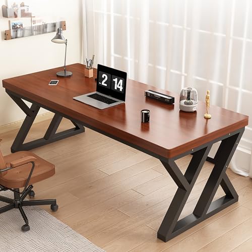 NOBBAT パソコンデスク ゲーミングデスク 勉強机 机 pcデスク 学習机 コンパクト 耐荷重300kg 30mm厚の無垢材ボード モニターアーム取付け可能 傷に強く、耐熱性、耐湿性があり、お手入れが簡単 在宅勤務 学習机 省スペース(ウォールナット+