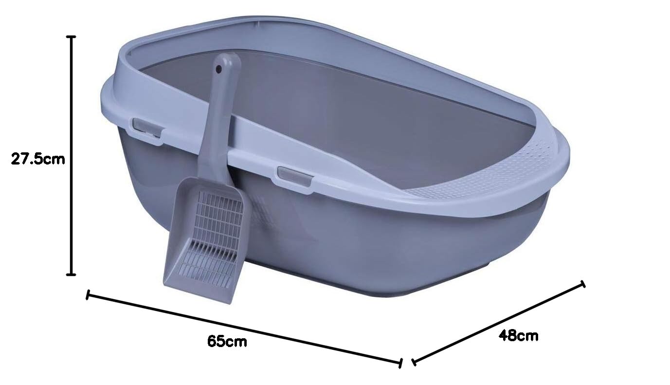 Katzentoilette XXL Jumbo Schale 65 cm graubeige inkl. Schaufel