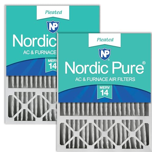 Image of Nordic Pure 20x25x5 Honeywell /Lennox Replacement MERV 14 Air Filters 2 Pack | Actual Size: 19 7 /8 x 24 7 /8 x 4 3 /8 Made in USA, Pro Strength HVAC Filtration, Fine Particles, Dust, Pollen & Pet Dander