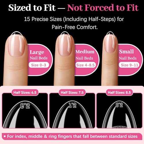 Image of 450 Pcs Medium Almond Coffin Square Nail Tips 3 Styles