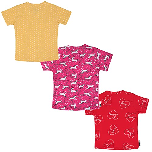 Image of NammaBaby Baby Girl Pure Cotton Hoseiry Regular Fit T-Shirt Top Tshirt - Pack of 3