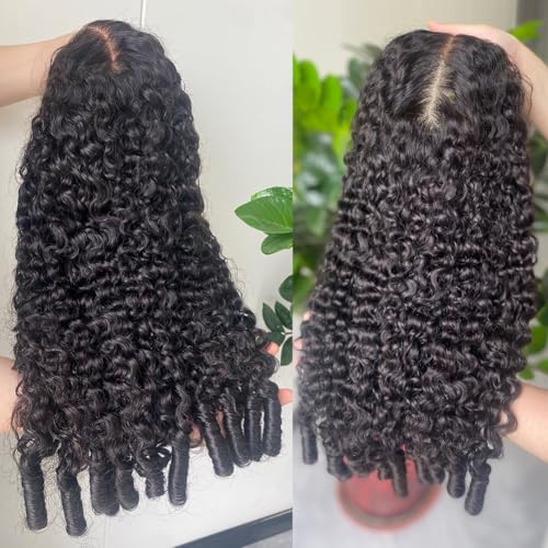 MSGEM 28 inch 13x6 HD Lace Front Wigs Human Hair 200% Density Burmese Curly Wig Human Hair Transparent Lace Frontal Wigs for Black Women with Spiral End Pre Plucked with Baby Hair Bleached Knots - Image 2