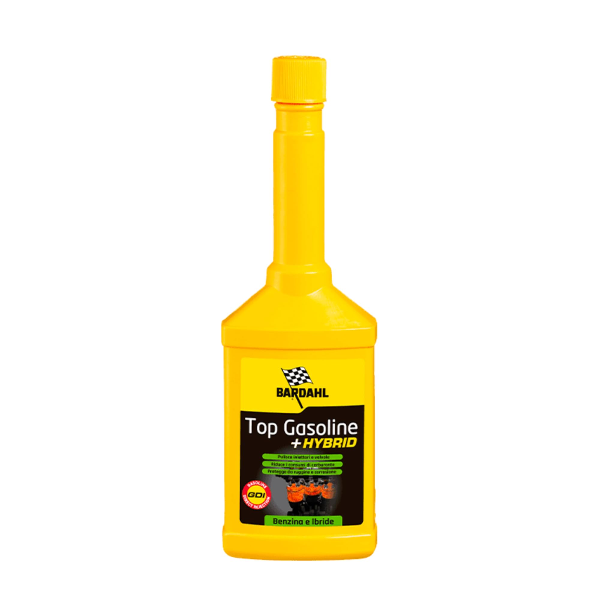 Bardahl - Top Gasoline + Hybrid - Additivo Multifunzionale per Auto, Additivo Benzina che Rimuove Efficacemente i Depositi già dal Primo Trattamento, Protegge dalla Ruggine, 250 ml