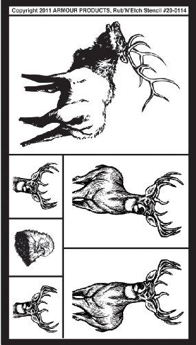 Armour Etch Stencil Rub N Etch Stencil, Wildlife, 5-Inch by 8-Inch