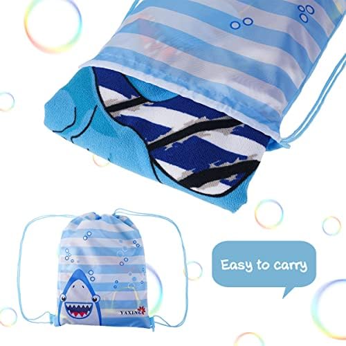 Microfiber Hooded Beach Towel Changing Towel for Kids Soft and Breathable Poncho Bath Towel Quick Dry Pool Hooded Bath Robe for Girls Boys Children 6-14 Years Old (Blue dinosaur)