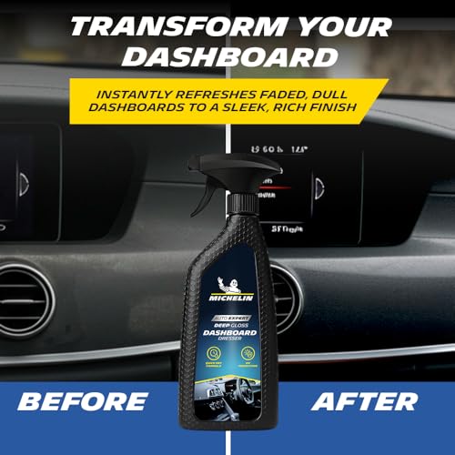 Image of Michelin Dashboard Dresser & Polish 500ml | Restores Shine & Protects Car Dashboards | UV Protection Against Fading & Cracking | Non-Greasy, Anti-Dust Formula | Easy Spray Application