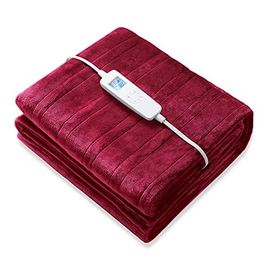 Electric Heated Throw Blanket Twin Size 62" x 84" | 6 Levels Fast Heating & Machine Washable | Full Body Warming Soft Flannel Sofa Bed Blankets with Auto-Off Overheating Protection 8H Timer | Red