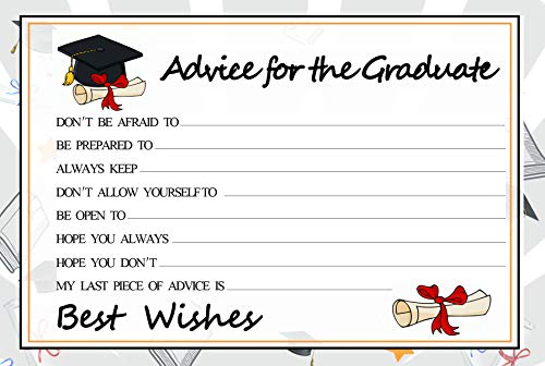 Image of Graduation Wish Cards - 50PCs High School or College Graduation Advice Cards Supplies 2026 Decorations Grad Celebration Party Supplies for High School /College /Senior School
