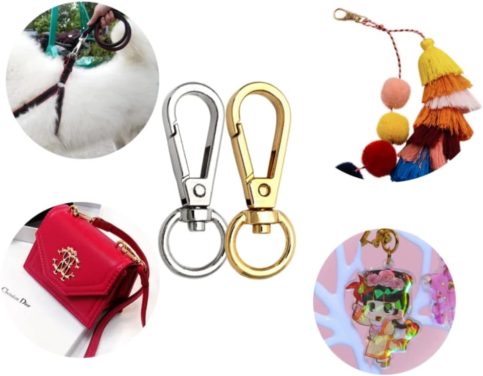 40 Pieces Metal Swivel Clasps Lobster Claw Clasps Swivel LanyardsTrigger Snap Hooks Strap for Keychain, Key Rings,DIY Jewelry Making Bracelet Necklace Findings(2 Colors) - Image 5