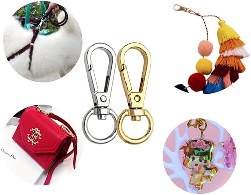 Miniatura 5 de 40 cierres giratorios de metal, cierres de pinza de langosta, cordones giratorios, correa de ganchos de gatillo para llavero, llaveros, fabricación