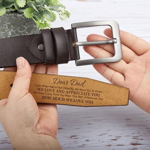 Personalized Belts for Men–Custom Engraved Belt with Kids Name Initials–Fathers Day Gifts for Dad Grandpa Husband4
