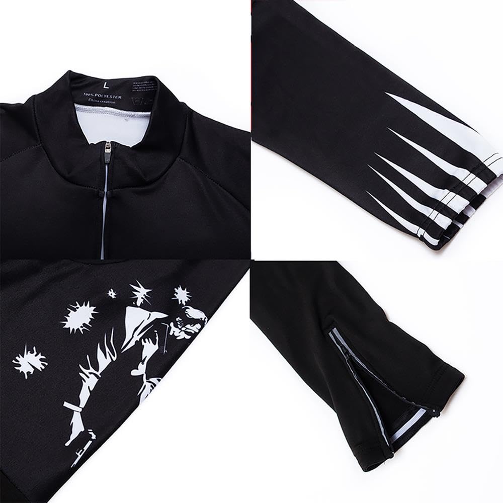 Moxilyn Conjunto Jersey De Ciclismo,Polar Térmico De Invierno Manga Larga,Ropa De Ciclismo,Top De Manga Larga y Pantalones Largos De Johns,Set De Ciclismo Caliente,Cálido ya prueba de viento