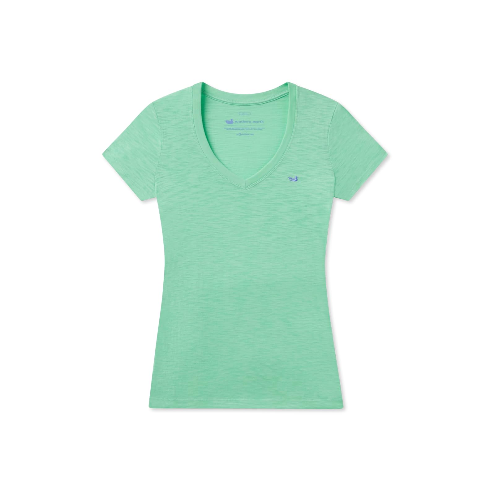 Southern Marsh Women’s Caroline V-Neck T-Shirt, Short Sleeve Tee, Asparagus, X-Small