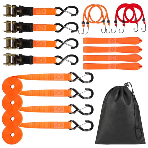RPS Outdoors Camo Ratchet Tie Down Straps – 1" X 8', 4-Pack, 1,500 Lb Break Strength