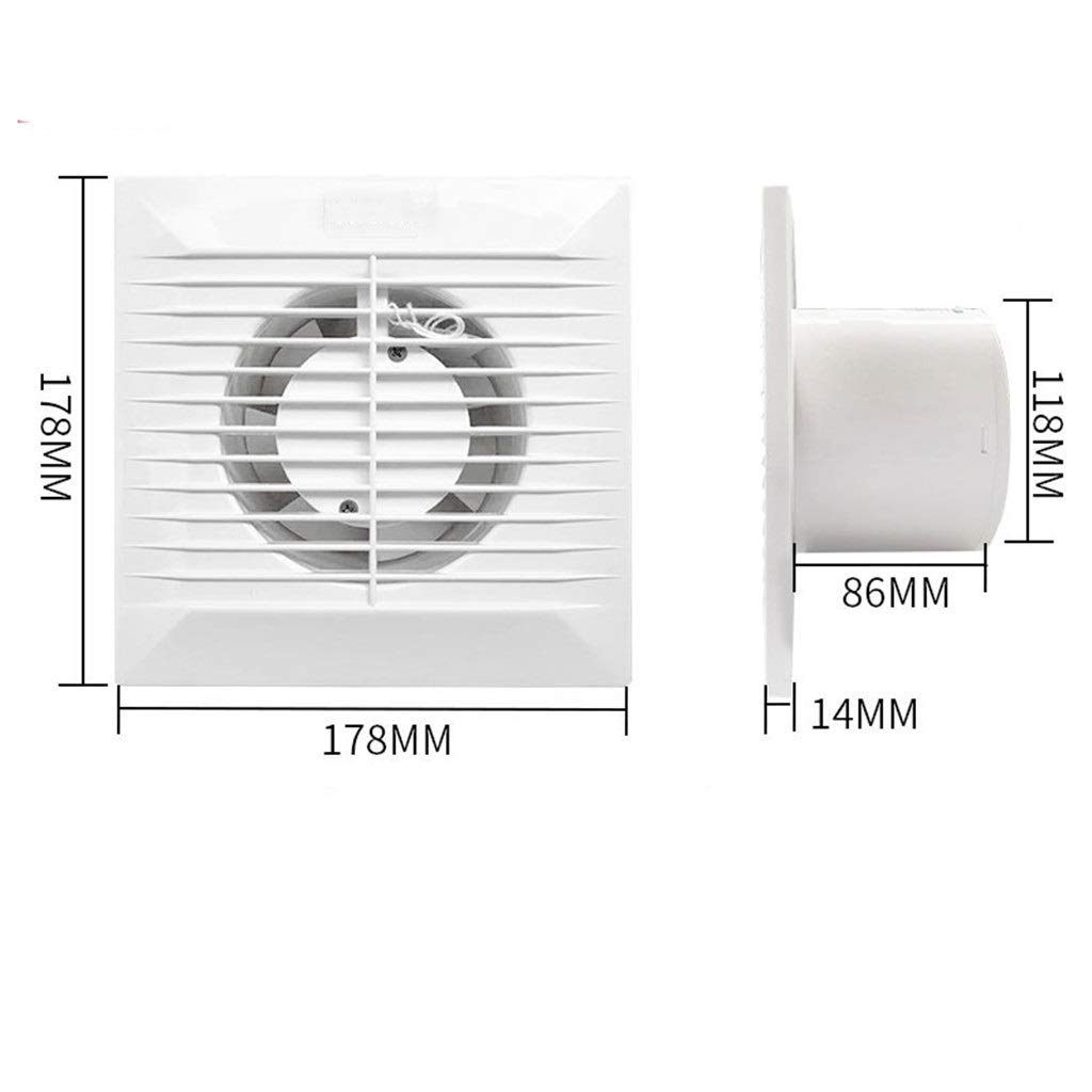 Aspiratore da Bagno, aspiratore da Cucina Silenzioso da 8 Pollici, Parete con Finestra in Vetro per Bagno/Soggiorno/Camera da Letto
