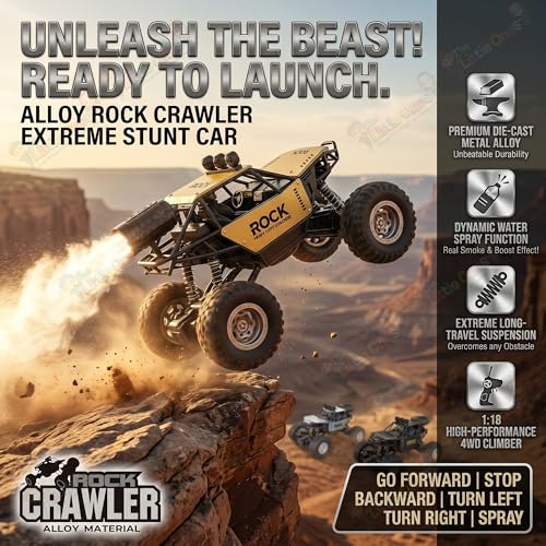 Image of The Little Ones 4x4 Rc Drifting Car - Rc Drift Cars High Speed Remote Control Drift Car 2.4GHz Remote Control Stunt Off Road Cars 360 Rotation Toys for Kids & Adults Boys & Girls [ MudRage Crawler ]