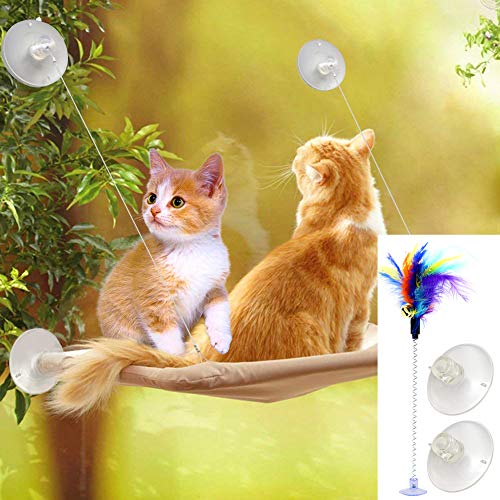 ZALALOVA Cat Bed, Cat Window Perch Window Seat Hammock Cats Space Saving Suction