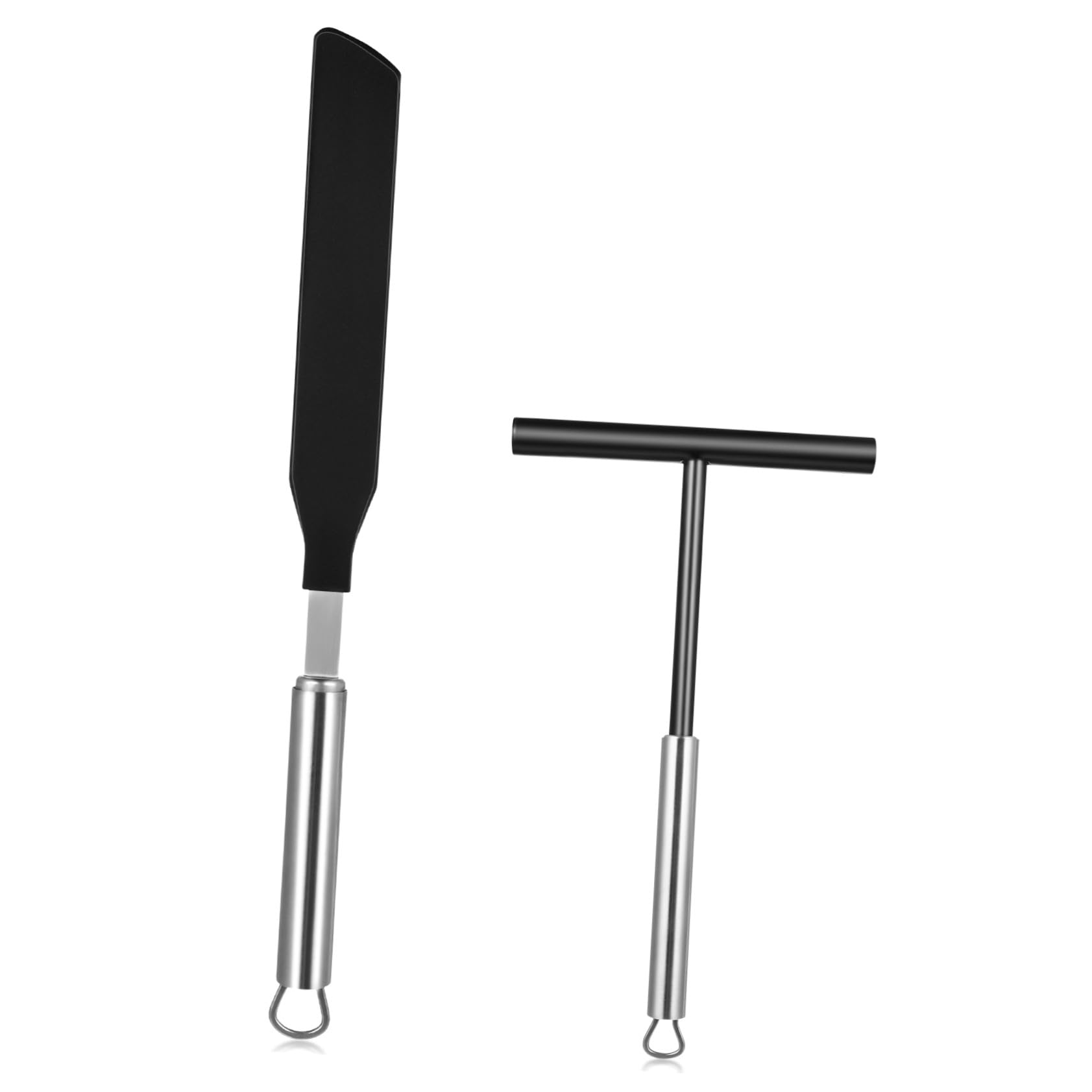 Espátulas para Repostería y Crepes Acero Inoxidable Raspador de Crema y Espátula para Pancakes Herramientas de Cocina Ergonómicas y Duraderas para Hornear Casa y Profesionales