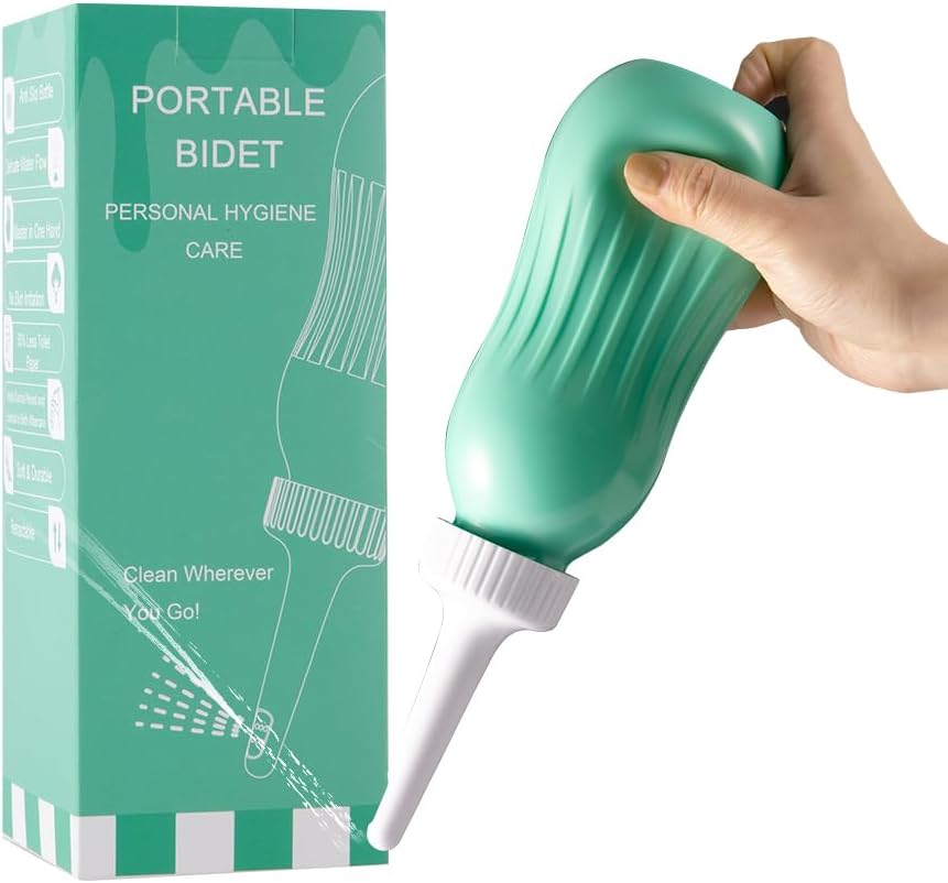 OFFO Portable Bidet Sprayer, 17OZ (500ML) Large Capacity Handheld Personal Travel Bidet Kit with Travel Bag for Toilet Self Cleaning Green - Amazon product rated Grade B