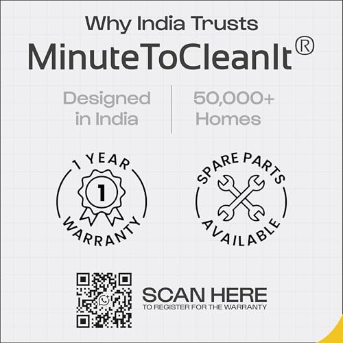 Image of MinuteToCleanIt 6-in-1 Floor Cleaning Kit - Microfiber Mop with Wiper, Jhadu, Scraper, Duster & Gap Brush - Wet & Dry Pocha Set with 360 Rotation, Stainless Steel Handle for Home, Kitchen, Bathroom