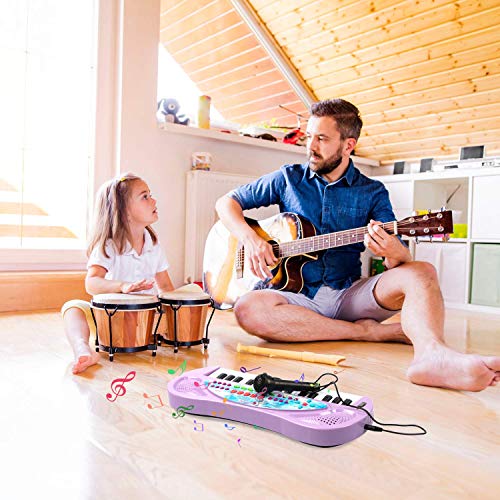 aPerfectLife Kids Keyboard Piano, 32 Keys Multifunction Portable Piano Electronic Keyboard Music Instrument for Kids Early Learning Educational Toy (Purple) - Thumbnail 5