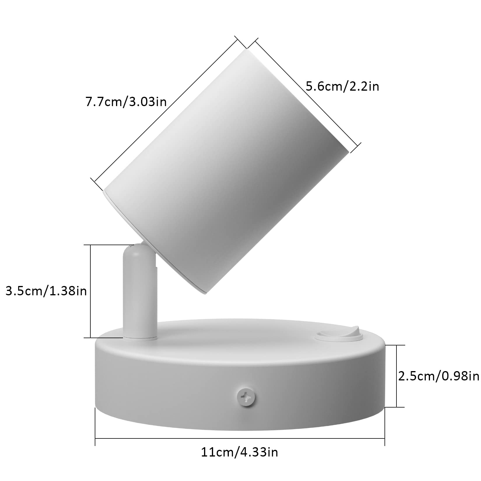 Klighten 2 Pezzi Applique da parete Interno Bianco, GU10 Lampada da Parete, 350°Orientabile Faretto da Parete Alluminio Con interruttore, per Camera Scale Soggiorno, Senza Lampadina